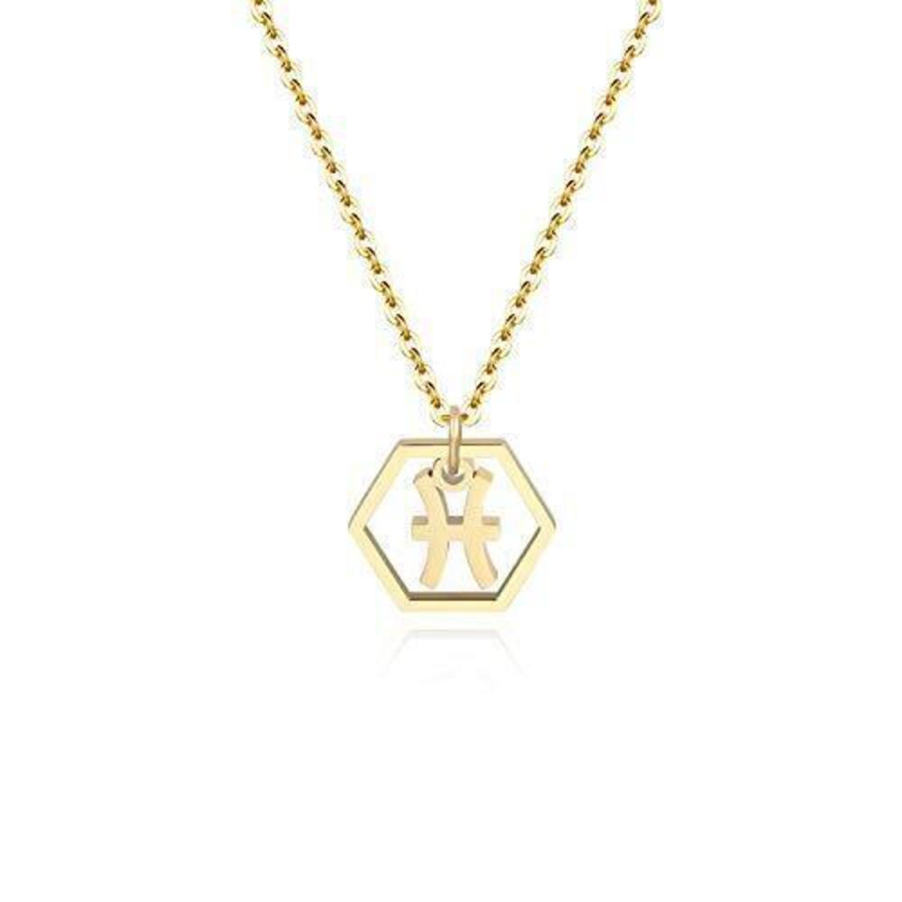 5163 18K Gold Plated Astrology Necklace Jewelry,12 Zodiac Pendant Horoscope